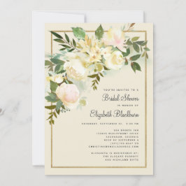 Elegantes Frühlinggrün & Goldenes Chic Brautparty Einladung