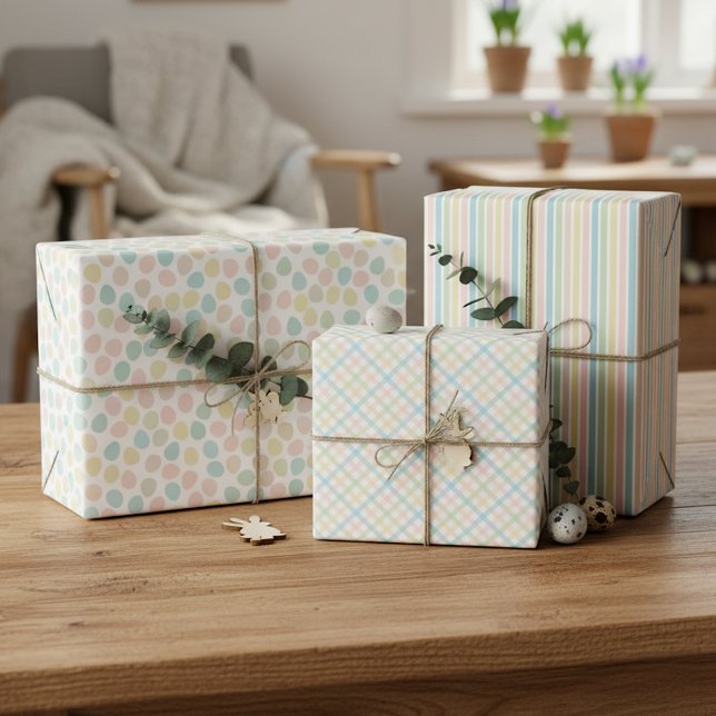 Elegantes Frühlings-Oster Muster Geschenkpapier Set (Von Creator hochgeladen)
