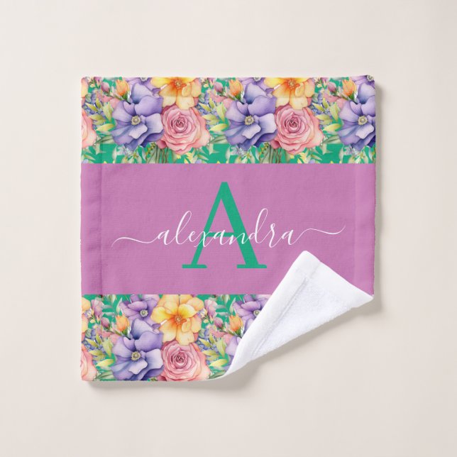 Elegantes Frühlingsfarben-Handtuch-Set Badhandtuch Set (Waschlappen)