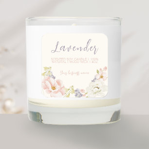 Elegantes Frühlingsfloral zentriertes Kerzensiegel Quadratischer Aufkleber