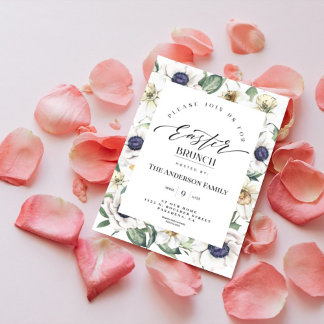 Elegantes Frühlingswasser florale Ostern Brunch In Einladung