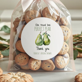 Elegantes Fruit Brunch Perfect Pear Brautparty Runder Aufkleber