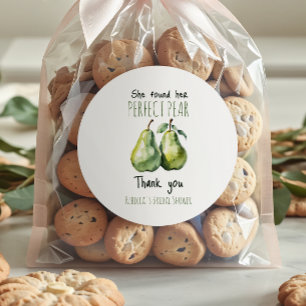 Elegantes Fruit Brunch Perfect Pear Brautparty Runder Aufkleber