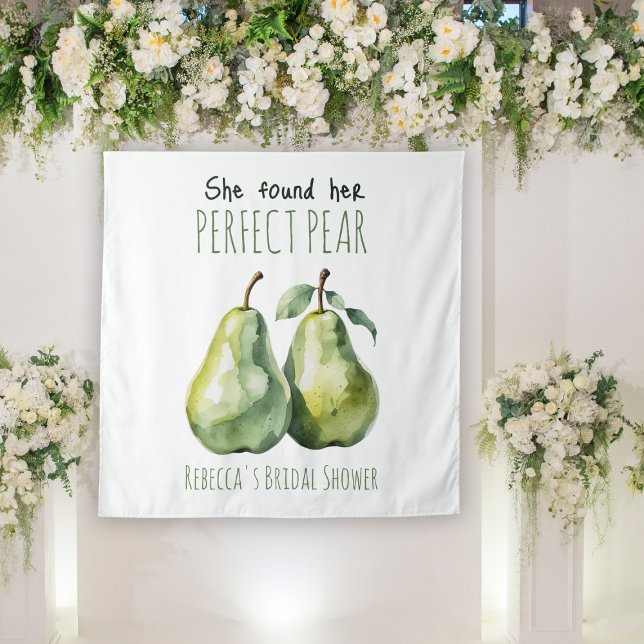 Elegantes Fruit Brunch Perfect Pear Brautparty Wandteppich (Von Creator hochgeladen)