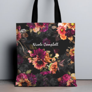 Elegantes fuchsien-oranges Blumenmonogramm