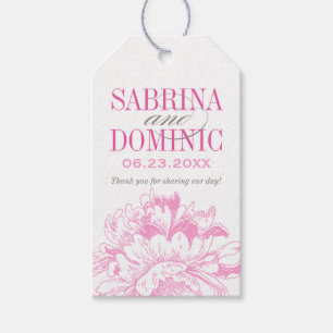 Elegantes Fuchsienrosa Graue Pfingstrose Favorie Geschenkanhänger