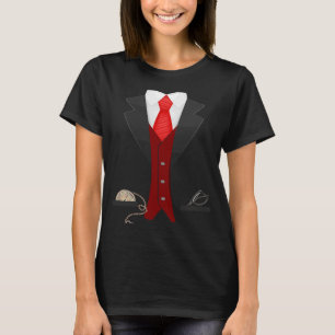 Elegantes Fun Fake Tuxedo Anzug Nice Black Krawatt T-Shirt