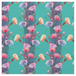 Elegantes Fun Floral Muster farbenfrohe Aquamarine Stoff