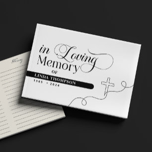 Elegantes Funeral-Andenken In Loving Memory Gästebuch