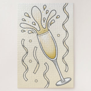 Elegantes funkelndes Champagnerglas Puzzle
