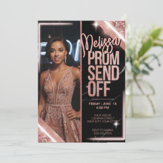 Elegantes funkelndes Pink Prom Absenden des DIY-Fo Einladung