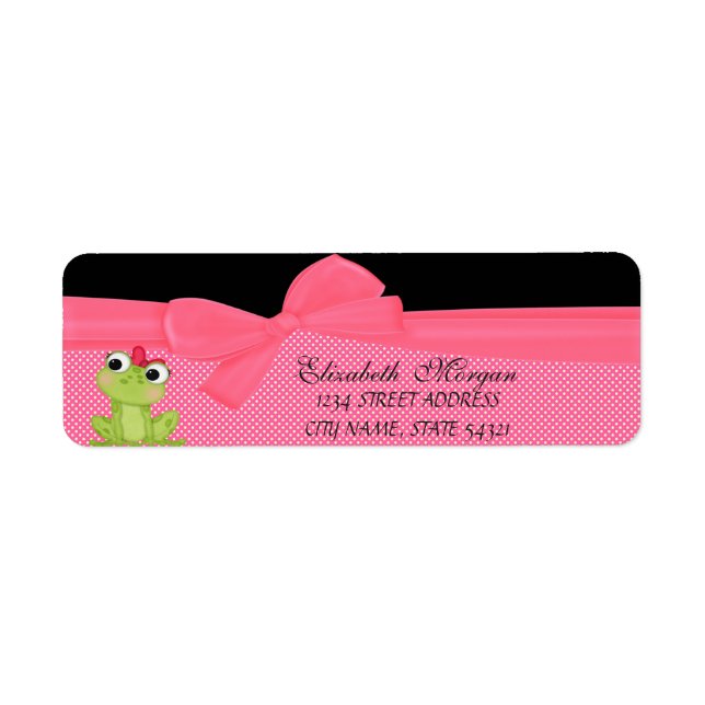 Elegantes Funny Niedlich Frog Label (Vorne)