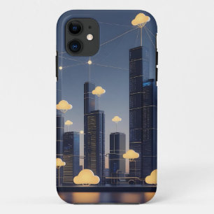 Elegantes futuristisches Smart City Wireframe - Gl Case-Mate iPhone Hülle