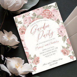 Elegantes Garden Party Pink Peony Florals Geburtst Einladung