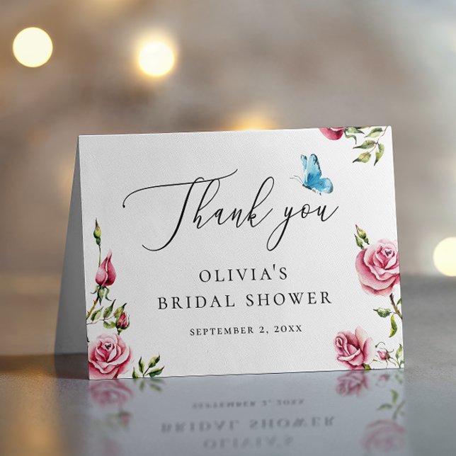 Elegantes Garden Tea Brautparty | Delikatessenflor Dankeskarte (Von Creator hochgeladen)