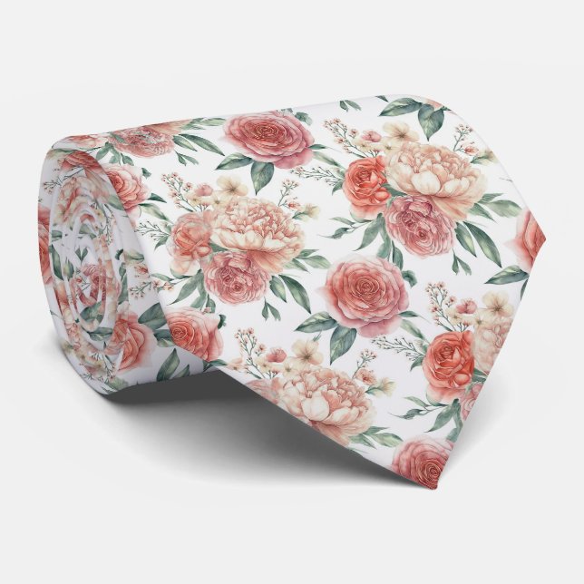 Elegantes Garten-Blumenmuster Krawatte (Gerollt)