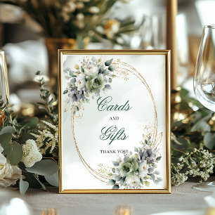 Elegantes Garten-Eukalyptus-Gold-Karten und Gesche Poster