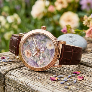 Elegantes Gartengedenken für eine trauernde Mutter Armbanduhr