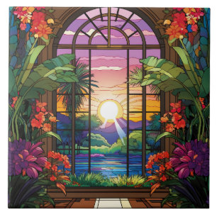 elegantes Gartenglas-Imitat Fliese