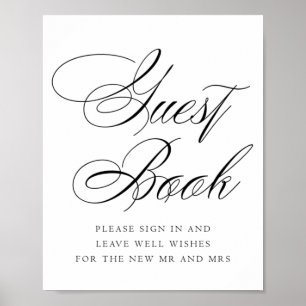 Elegantes Gästebuch Black Calligraphy Hochzeit