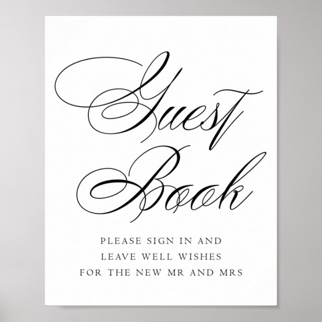 Elegantes Gästebuch Black Calligraphy | Hochzeit (Vorne)