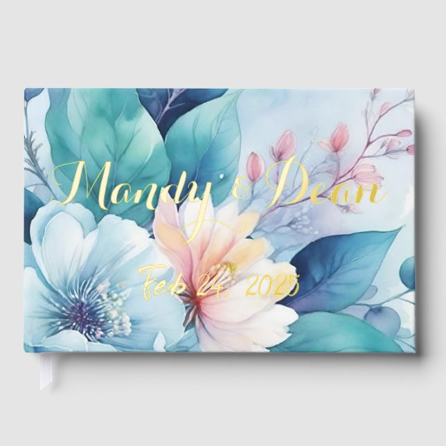 Elegantes Gästebuch für Blume (Vorderseite)