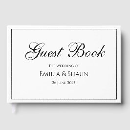 Elegantes Gästebuch in Weiß und Schwarz