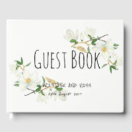 Elegantes Gästebuch mit Magnolie