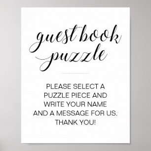 Elegantes Gästebuch Puzzle Wedding Sign