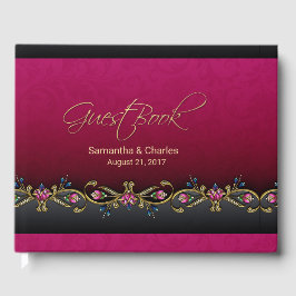 Elegantes Gästebuch Wine Red Wedding