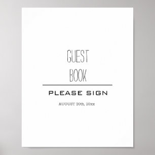Elegantes Gästebuch-Zeichen Poster