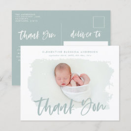 Elegantes Geburtsankündigung Foto Vielen Dank Ankündigungspostkarte