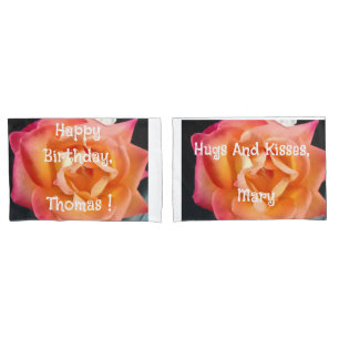 Elegantes Geburtstags-Foto mit romantischen Rosen  Kissenbezug