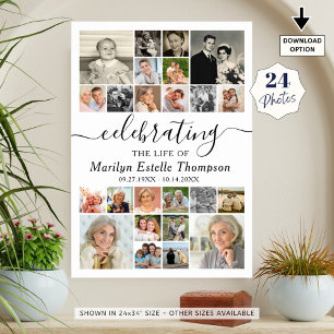 Elegantes Gedenken 24 Foto zum Feiern des Lebens Poster
