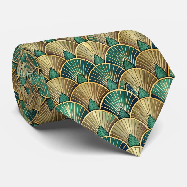 Elegantes gefliestes Art Deco-Muster Krawatte (Gerollt)