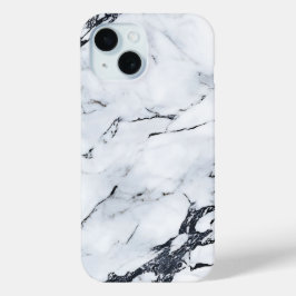 Elegantes Gehäuse aus weißem und schwarzem Marmor Case-Mate iPhone Hülle