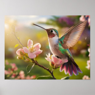 Elegantes Geisttier: Hummingbird im Flug Poster