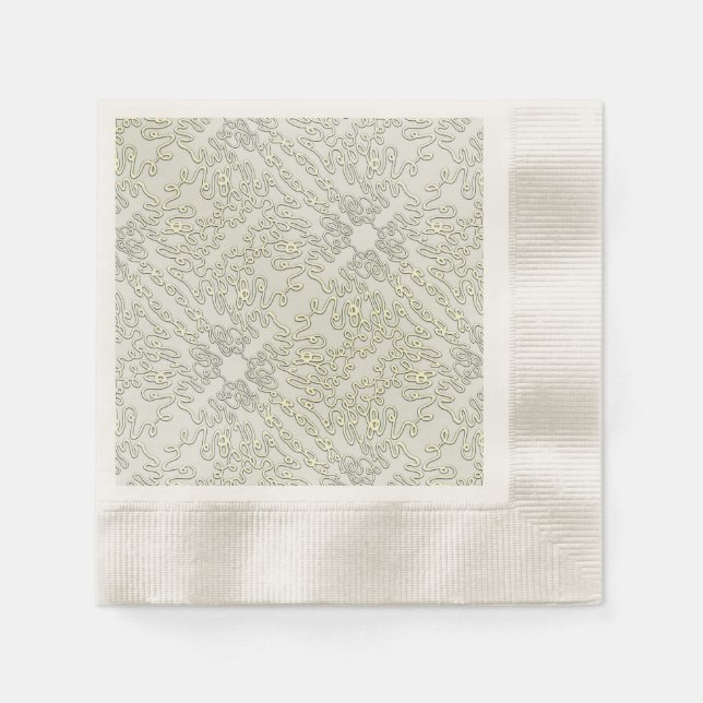 Elegantes Gekritzel Serviette (Vorderseite)