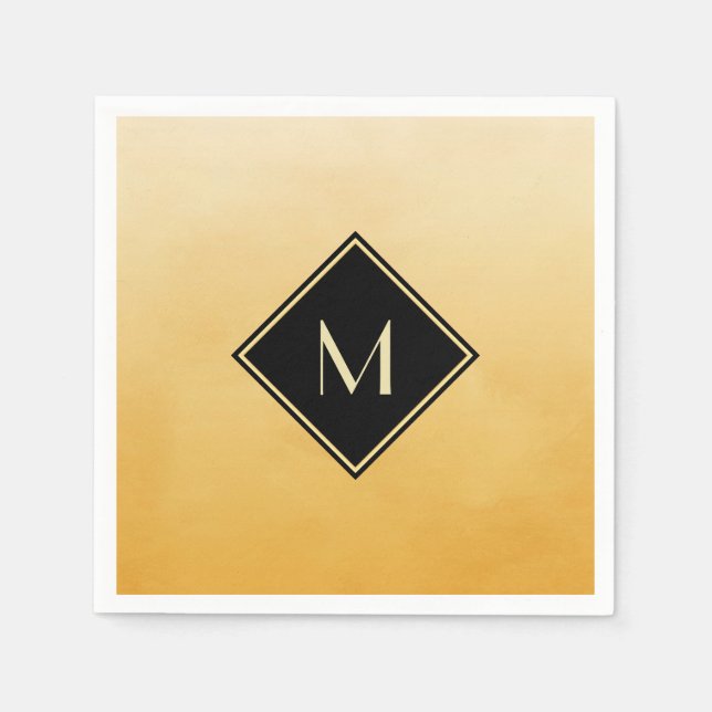 Elegantes, gelb gebürstetes Gelb mit einfachem Gol Serviette (Vorderseite)