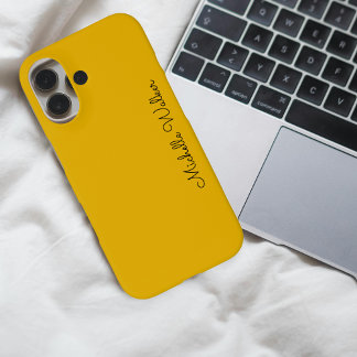 Elegantes Gelb & Schwarz Modernes Minimalistisch iPhone 16 Hülle
