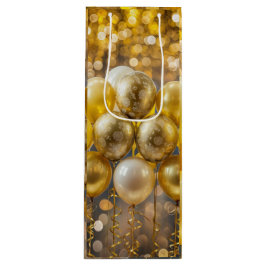 Elegantes Gelb- und Goldballon-Wrapping-Papier Geschenktüte Für Weinflaschen