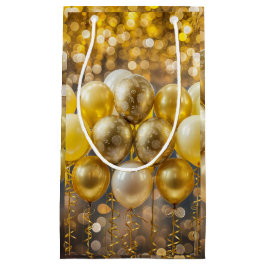 Elegantes Gelb- und Goldballon-Wrapping-Papier Kleine Geschenktüte