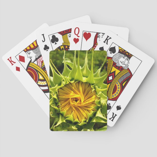 Elegantes Gelbblume-Foto Spielkarten (Rückseite)