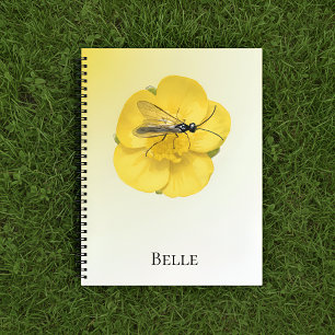 Elegantes gelbes Blumen-Notizbuch Notizbuch