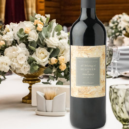 Elegantes gelbes Blumenweinetikett Weinetikett