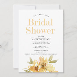 Elegantes Gelbes Brautparty Einladung