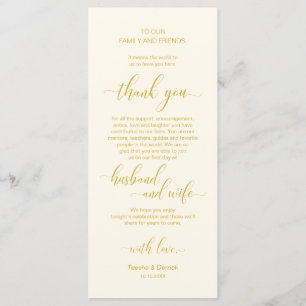 Elegantes gelbes Gold, Platz Einstellung Dankeschö Programm