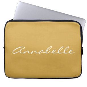 Elegantes gelbes handgeschriebenes Schriftname ben Laptopschutzhülle