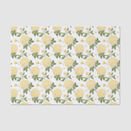 Elegantes, gelbes Hydragea-Flora-Schmetterlinge-Mu Seidenpapier