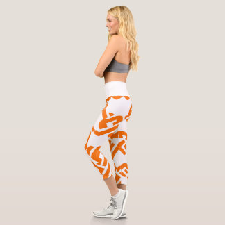 🟡 Elegantes gelbes Marigold-Motiv Capri Leggings